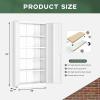 imageGreenvelly Metal Garage Storage Cabinet 72Locking Steel Storage Cabinet with 2 Doors and 4 Adjustable Shelves for Home OfficeSchoolFileGray WhiteWhite