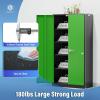 imageGreenvelly Metal Garage Storage Cabinet with 4 Swivel Wheels 73 Black Storage Cabinet on Wheels Rolling Tool Cabinet with Locking Doors and Shelves for Home Basement Kitchen Pantry WarehouseBlack Green