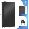 imageGreenvelly Metal Garage Storage Cabinet with 4 Swivel Wheels 73 Black Storage Cabinet on Wheels Rolling Tool Cabinet with Locking Doors and Shelves for Home Basement Kitchen Pantry WarehouseBlack