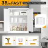 imageGreenvelly Metal Garage Storage Cabinet with 4 Swivel Wheels 73 Black Storage Cabinet on Wheels Rolling Tool Cabinet with Locking Doors and Shelves for Home Basement Kitchen Pantry WarehouseWhite