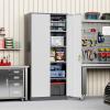 imageGreenvelly Metal Garage Storage Cabinet with 4 Swivel Wheels 73 Black Storage Cabinet on Wheels Rolling Tool Cabinet with Locking Doors and Shelves for Home Basement Kitchen Pantry WarehouseGray White