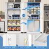 imageGreenvelly Metal Garage Storage Cabinet with 4 Swivel Wheels 73 Black Storage Cabinet on Wheels Rolling Tool Cabinet with Locking Doors and Shelves for Home Basement Kitchen Pantry WarehouseWhite