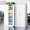 imageGreenvelly Metal Garage Storage Cabinet with 4 Swivel Wheels 73 Black Storage Cabinet on Wheels Rolling Tool Cabinet with Locking Doors and Shelves for Home Basement Kitchen Pantry WarehouseWhite