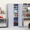 imageGreenvelly Metal Garage Storage Cabinet with 4 Swivel Wheels 73 Black Storage Cabinet on Wheels Rolling Tool Cabinet with Locking Doors and Shelves for Home Basement Kitchen Pantry WarehouseDark Grey