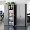 imageGreenvelly Metal Garage Storage Cabinet with 4 Swivel Wheels 73 Black Storage Cabinet on Wheels Rolling Tool Cabinet with Locking Doors and Shelves for Home Basement Kitchen Pantry WarehouseBlack Gray