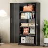 imageGreenvelly Metal Garage Storage Cabinet with 4 Swivel Wheels 73 Black Storage Cabinet on Wheels Rolling Tool Cabinet with Locking Doors and Shelves for Home Basement Kitchen Pantry WarehouseBlack