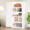 imageGreenvelly Metal Garage Storage Cabinet with 4 Swivel Wheels 73 Black Storage Cabinet on Wheels Rolling Tool Cabinet with Locking Doors and Shelves for Home Basement Kitchen Pantry WarehouseWhite