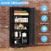 imageGreenvelly Metal Garage Storage Cabinet with 4 Swivel Wheels 73 Black Storage Cabinet on Wheels Rolling Tool Cabinet with Locking Doors and Shelves for Home Basement Kitchen Pantry WarehouseBlack