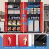 imageGreenvelly Metal Garage Storage Cabinet with 4 Swivel Wheels 73 Black Storage Cabinet on Wheels Rolling Tool Cabinet with Locking Doors and Shelves for Home Basement Kitchen Pantry WarehouseBlack Red