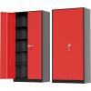 imageGreenvelly Metal Garage Storage Cabinet with 4 Swivel Wheels 73 Black Storage Cabinet on Wheels Rolling Tool Cabinet with Locking Doors and Shelves for Home Basement Kitchen Pantry WarehouseBlack Red