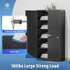 imageGreenvelly Metal Garage Storage Cabinet with 4 Swivel Wheels 73 Black Storage Cabinet on Wheels Rolling Tool Cabinet with Locking Doors and Shelves for Home Basement Kitchen Pantry WarehouseBlack