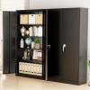 imageGreenvelly Metal Garage Storage Cabinet with 4 Swivel Wheels 73 Black Storage Cabinet on Wheels Rolling Tool Cabinet with Locking Doors and Shelves for Home Basement Kitchen Pantry WarehouseBlack