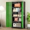 imageGreenvelly Metal Garage Storage Cabinet with 4 Swivel Wheels 73 Black Storage Cabinet on Wheels Rolling Tool Cabinet with Locking Doors and Shelves for Home Basement Kitchen Pantry WarehouseBlack Green