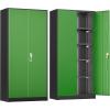 imageGreenvelly Metal Garage Storage Cabinet with 4 Swivel Wheels 73 Black Storage Cabinet on Wheels Rolling Tool Cabinet with Locking Doors and Shelves for Home Basement Kitchen Pantry WarehouseBlack Green