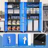 imageGreenvelly Metal Garage Storage Cabinet with 4 Swivel Wheels 73 Black Storage Cabinet on Wheels Rolling Tool Cabinet with Locking Doors and Shelves for Home Basement Kitchen Pantry WarehouseBlack Blue