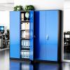 imageGreenvelly Metal Garage Storage Cabinet with 4 Swivel Wheels 73 Black Storage Cabinet on Wheels Rolling Tool Cabinet with Locking Doors and Shelves for Home Basement Kitchen Pantry WarehouseBlack Blue