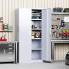 imageGreenvelly Metal Garage Storage Cabinet with 4 Swivel Wheels 73 Black Storage Cabinet on Wheels Rolling Tool Cabinet with Locking Doors and Shelves for Home Basement Kitchen Pantry WarehouseDark Grey