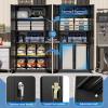 imageGreenvelly Metal Garage Storage Cabinet with 4 Swivel Wheels 73 Black Storage Cabinet on Wheels Rolling Tool Cabinet with Locking Doors and Shelves for Home Basement Kitchen Pantry WarehouseBlack