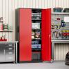 imageGreenvelly Metal Garage Storage Cabinet with 4 Swivel Wheels 73 Black Storage Cabinet on Wheels Rolling Tool Cabinet with Locking Doors and Shelves for Home Basement Kitchen Pantry WarehouseBlack Red