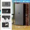 imageGreenvelly Metal Garage Storage Cabinet with 4 Swivel Wheels 73 Black Storage Cabinet on Wheels Rolling Tool Cabinet with Locking Doors and Shelves for Home Basement Kitchen Pantry WarehouseBlack