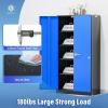 imageGreenvelly Metal Garage Storage Cabinet with 4 Swivel Wheels 73 Black Storage Cabinet on Wheels Rolling Tool Cabinet with Locking Doors and Shelves for Home Basement Kitchen Pantry WarehouseBlack Blue