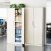 imageGreenvelly Metal Garage Storage Cabinet with 4 Swivel Wheels 73 Black Storage Cabinet on Wheels Rolling Tool Cabinet with Locking Doors and Shelves for Home Basement Kitchen Pantry WarehouseGrey