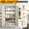 imageGreenvelly Metal Garage Storage Cabinet with Wheels 73quot White Steel Rolling Cabinet with 2 Door Lock and Adjustable ShelvesLocking Storage Cabinet for Garage Home Office Utility RoomGrey