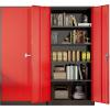 imageGreenvelly Metal Lockable Storage Cabinet 72 Tall Storage Cabinet with 2 Doors and 4 Adjustable Shelves for Office Home Garage Pantry Assembly Required 18D WhiteBlack Red