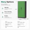imageGreenvelly Metal Lockable Storage Cabinet 72 Tall Storage Cabinet with 2 Doors and 4 Adjustable Shelves for Office Home Garage Pantry Assembly Required 18D WhiteBlack Green