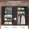 imageGreenvelly Metal Lockable Storage Cabinet 72 Tall Storage Cabinet with 2 Doors and 4 Adjustable Shelves for Office Home Garage Pantry Assembly Required 18D WhiteBlack