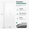 imageGreenvelly Metal Lockable Storage Cabinet 72 Tall Storage Cabinet with 2 Doors and 4 Adjustable Shelves for Office Home Garage Pantry Assembly Required 18D WhiteWhite