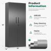 imageGreenvelly Metal Lockable Storage Cabinet 72 Tall Storage Cabinet with 2 Doors and 4 Adjustable Shelves for Office Home Garage Pantry Assembly Required 18D WhiteBlack