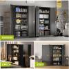 imageGreenvelly Metal Lockable Storage Cabinet 72 Tall Storage Cabinet with 2 Doors and 4 Adjustable Shelves for Office Home Garage Pantry Assembly Required 18D WhiteBlack