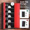 imageGreenvelly Metal Lockable Storage Cabinet 72 Tall Storage Cabinet with 2 Doors and 4 Adjustable Shelves for Office Home Garage Pantry Assembly Required 18D WhiteBlack Red