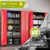 imageGreenvelly Metal Lockable Storage Cabinet 72 Tall Storage Cabinet with 2 Doors and 4 Adjustable Shelves for Office Home Garage Pantry Assembly Required 18D WhiteBlack Red