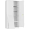 imageGreenvelly Metal Lockable Storage Cabinet 72 Tall Storage Cabinet with 2 Doors and 4 Adjustable Shelves for Office Home Garage Pantry Assembly Required 18D WhiteWhite