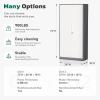 imageGreenvelly Metal Lockable Storage Cabinet 72 Tall Storage Cabinet with 2 Doors and 4 Adjustable Shelves for Office Home Garage Pantry Assembly Required 18D WhiteGrey White