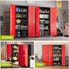 imageGreenvelly Metal Lockable Storage Cabinet 72 Tall Storage Cabinet with 2 Doors and 4 Adjustable Shelves for Office Home Garage Pantry Assembly Required 18D WhiteBlack Red