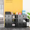 imageGreenvelly Metal Locker 66Lockers for Employees with 5DoorsTall Steel Lockable Storage Lockers with Standing LegsCard SlotsVents for GymSchoolOfficeKids RoomBlueBlack