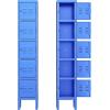 imageGreenvelly Metal Locker 66Lockers for Employees with 5DoorsTall Steel Lockable Storage Lockers with Standing LegsCard SlotsVents for GymSchoolOfficeKids RoomBlueBlue