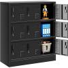 imageGreenvelly Metal Locker 66Lockers for Employees with 5DoorsTall Steel Lockable Storage Lockers with Standing LegsCard SlotsVents for GymSchoolOfficeKids RoomBlueBlack