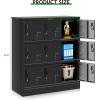 imageGreenvelly Metal Locker 66Lockers for Employees with 5DoorsTall Steel Lockable Storage Lockers with Standing LegsCard SlotsVents for GymSchoolOfficeKids RoomBlueBlack