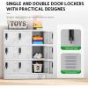 imageGreenvelly Metal Locker 66Lockers for Employees with 5DoorsTall Steel Lockable Storage Lockers with Standing LegsCard SlotsVents for GymSchoolOfficeKids RoomBlueGrey