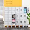 imageGreenvelly Metal Locker 66Lockers for Employees with 5DoorsTall Steel Lockable Storage Lockers with Standing LegsCard SlotsVents for GymSchoolOfficeKids RoomBlueGrey