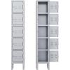 imageGreenvelly Metal Locker 66Lockers for Employees with 5DoorsTall Steel Lockable Storage Lockers with Standing LegsCard SlotsVents for GymSchoolOfficeKids RoomBlueGrey