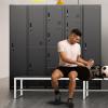 imageGreenvelly Metal Locker 66Lockers for Employees with 5DoorsTall Steel Lockable Storage Lockers with Standing LegsCard SlotsVents for GymSchoolOfficeKids RoomBlueBlack
