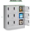 imageGreenvelly Metal Locker 66Lockers for Employees with 5DoorsTall Steel Lockable Storage Lockers with Standing LegsCard SlotsVents for GymSchoolOfficeKids RoomBlueGrey