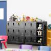 imageGreenvelly Metal Locker 66Lockers for Employees with 5DoorsTall Steel Lockable Storage Lockers with Standing LegsCard SlotsVents for GymSchoolOfficeKids RoomBlueBlack