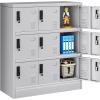 imageGreenvelly Metal Locker 66Lockers for Employees with 5DoorsTall Steel Lockable Storage Lockers with Standing LegsCard SlotsVents for GymSchoolOfficeKids RoomBlueGrey