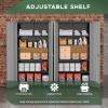 imageGreenvelly Metal Storage Cabinet 72quot Locking Metal Garage Storage Cabinet with Doors and 4 Adjustable Shelves Lockable Steel Cabinet for Home Office Garage Shop School White Grey 32quot W x 16quot DBlack Grey